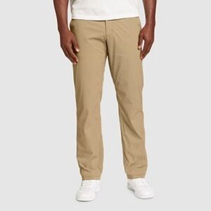 Eddie Bauer Mens Tech Pants Beige Tan Size 38x30 Hiking Outdoors UPF50 Active